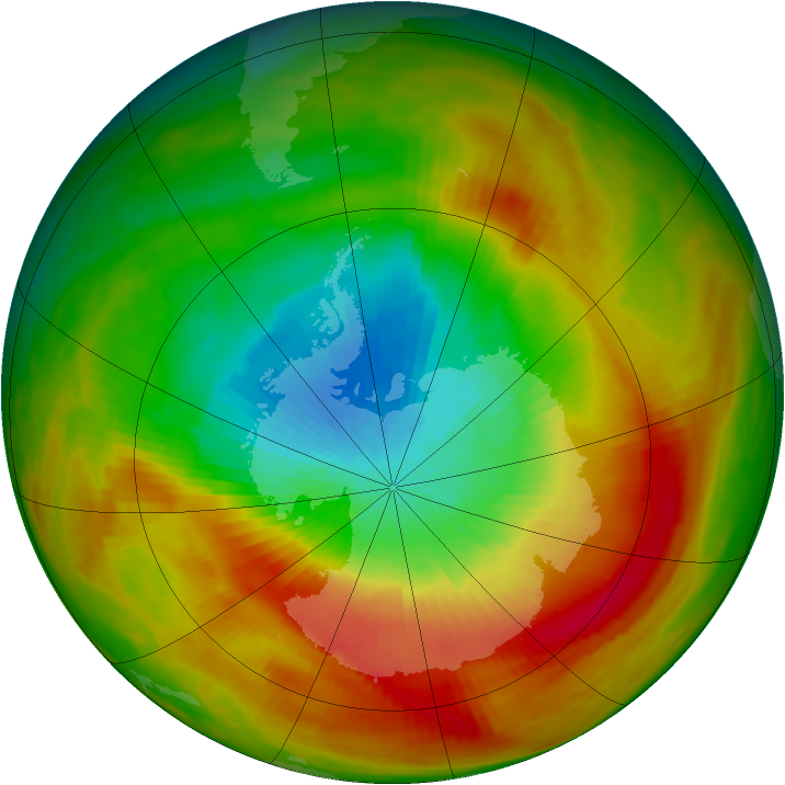 Antarctic ozone map for 19 October 1979